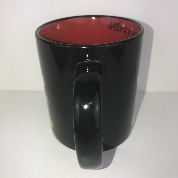Disney Classic Mickey Mouse Graphic Mug Black 2D Silhouette Front and Back - Picture 4 of 5